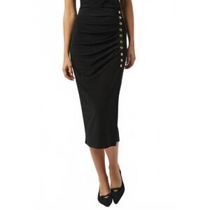 NEW JOSEPH RIBKOFF embellished pull on pencil skirt in black